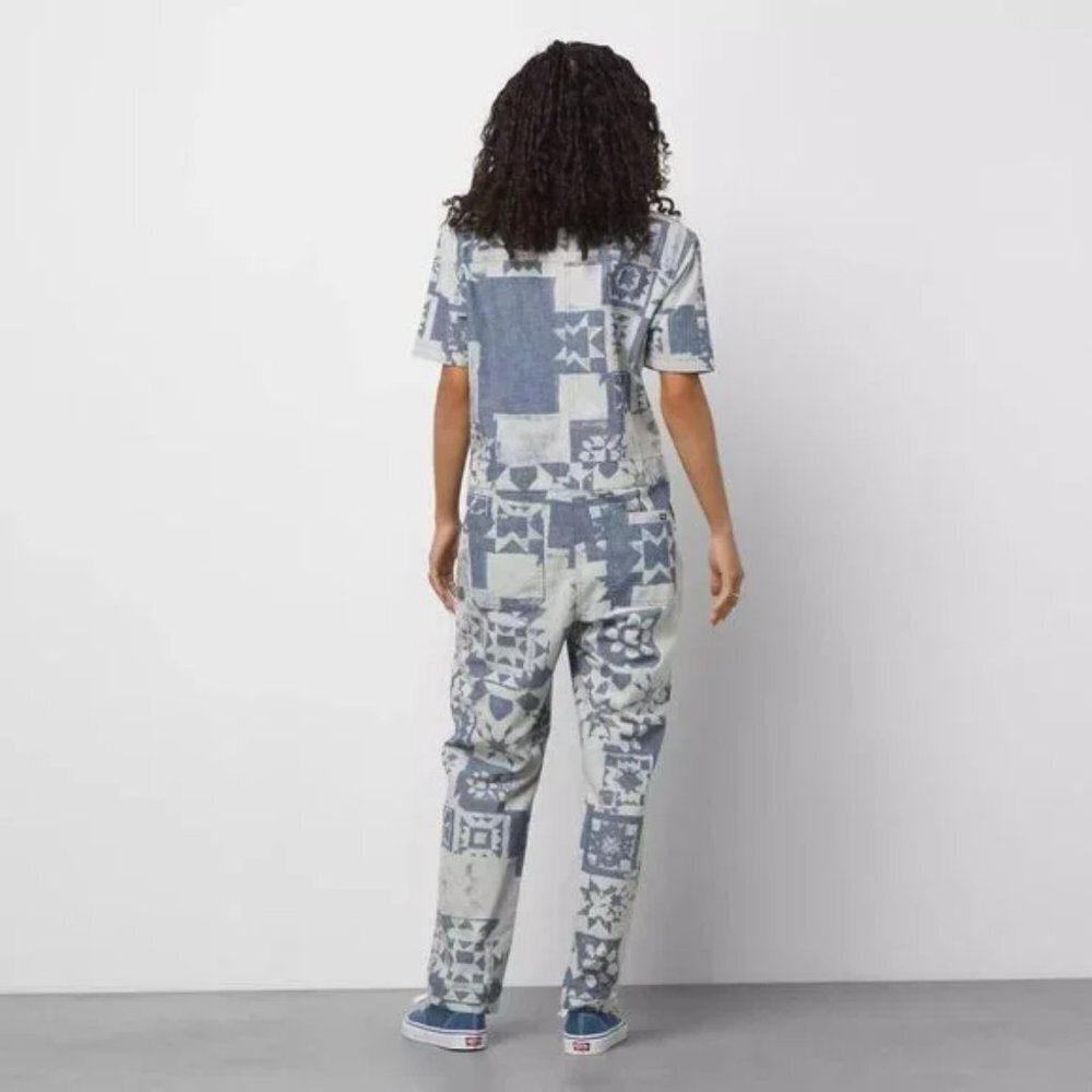 #101 ❤️ NWOT vans Moro coveralls overalls jumpsuit in Ashley Blue Tie-dye pa… - Picture 3 of 5